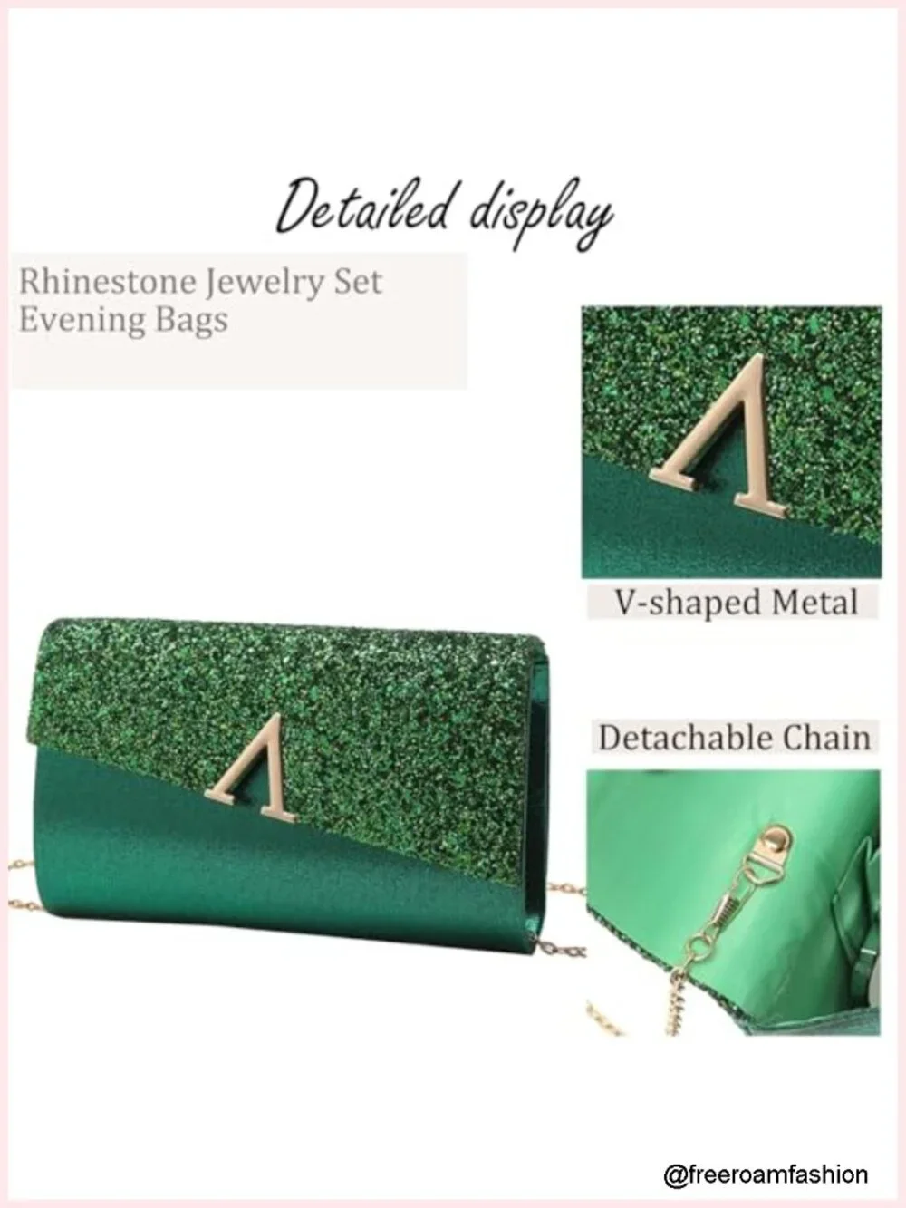 4-Piece Evening Clutch Set with Rhinestone Jewelry Crystal Handbag